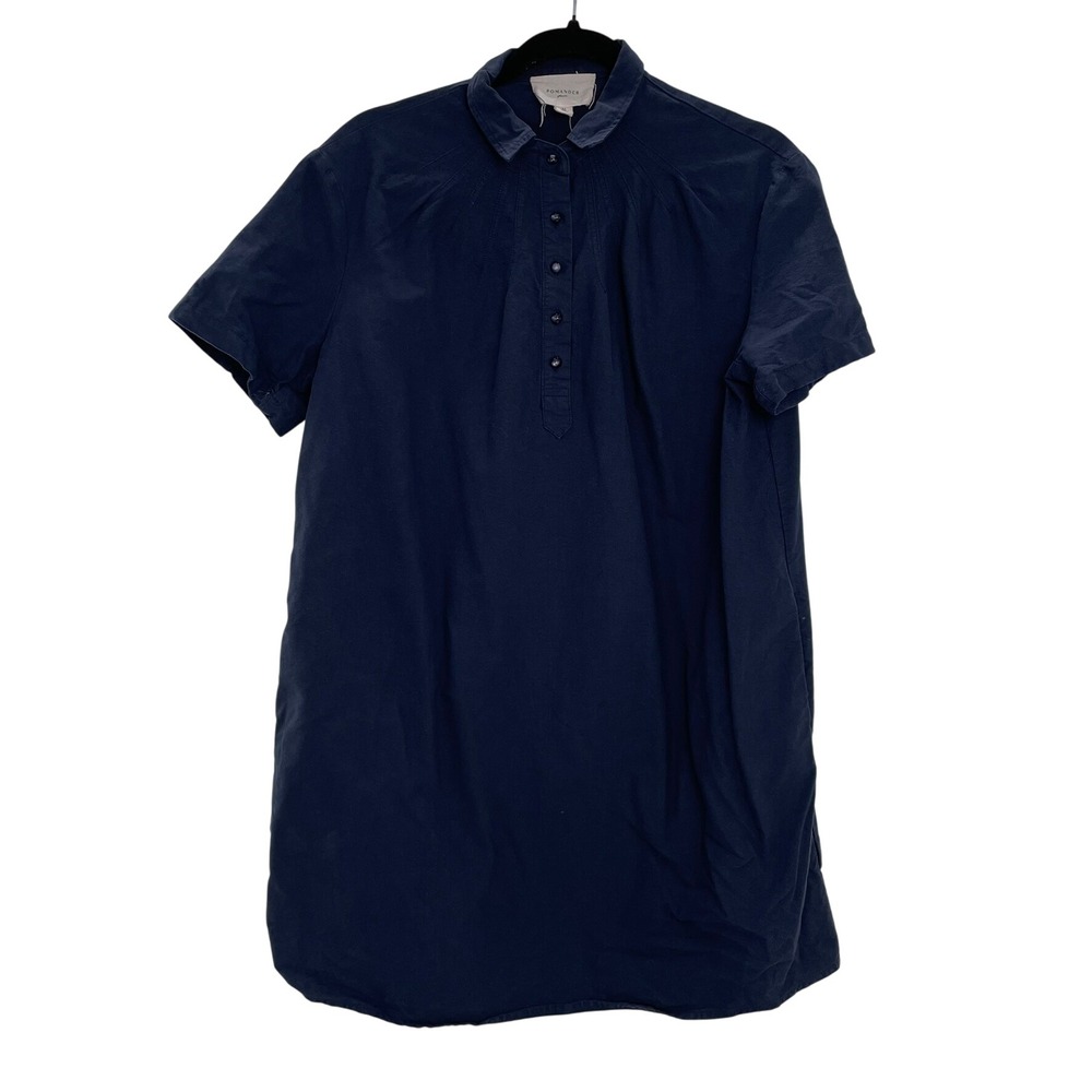 Pomander Place Tuckernuck Navy Shift Dress Medium Coastal Grandmother Preppy Lux - Picture 3 of 11